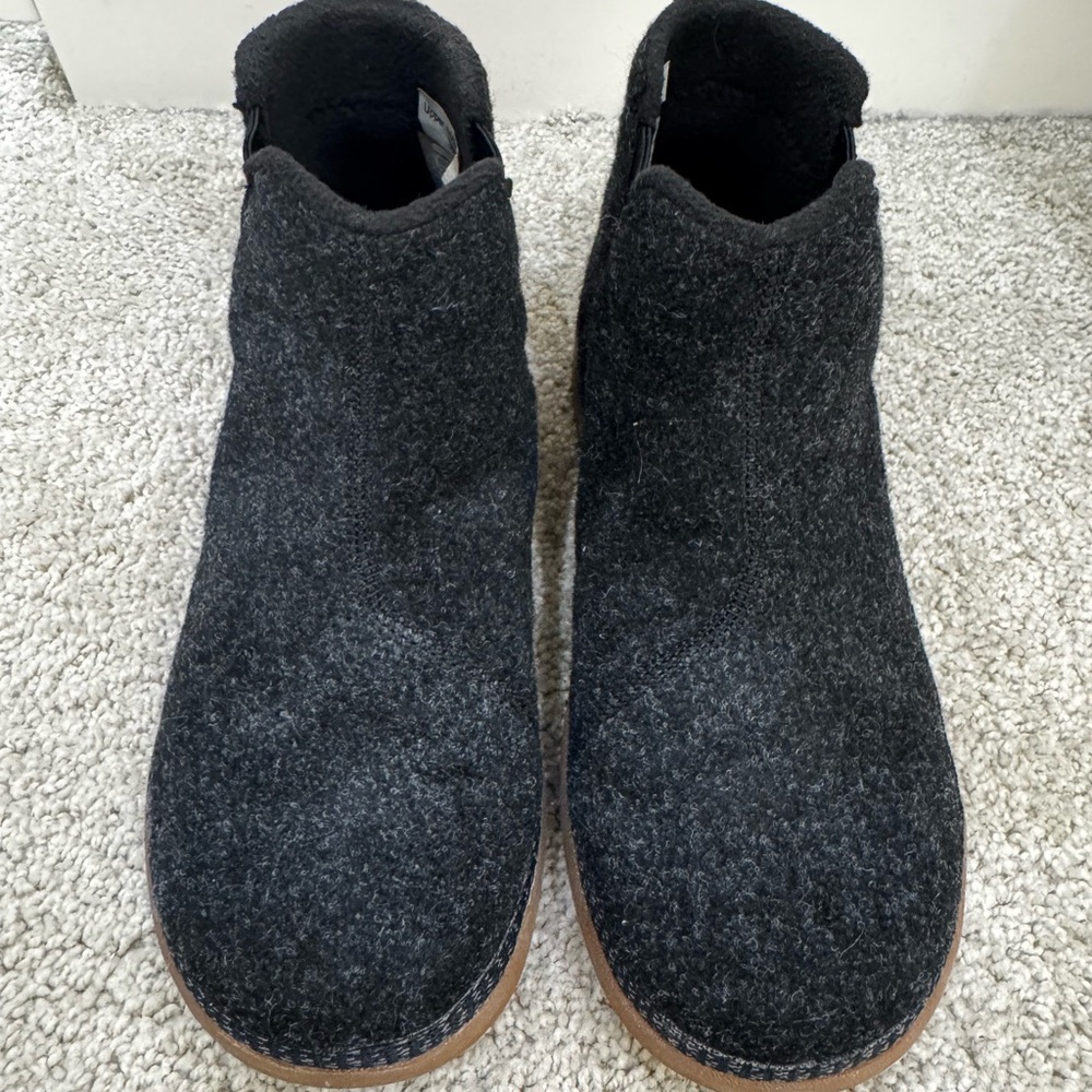 Chaco Black Wool Slip on Booties/Footwear